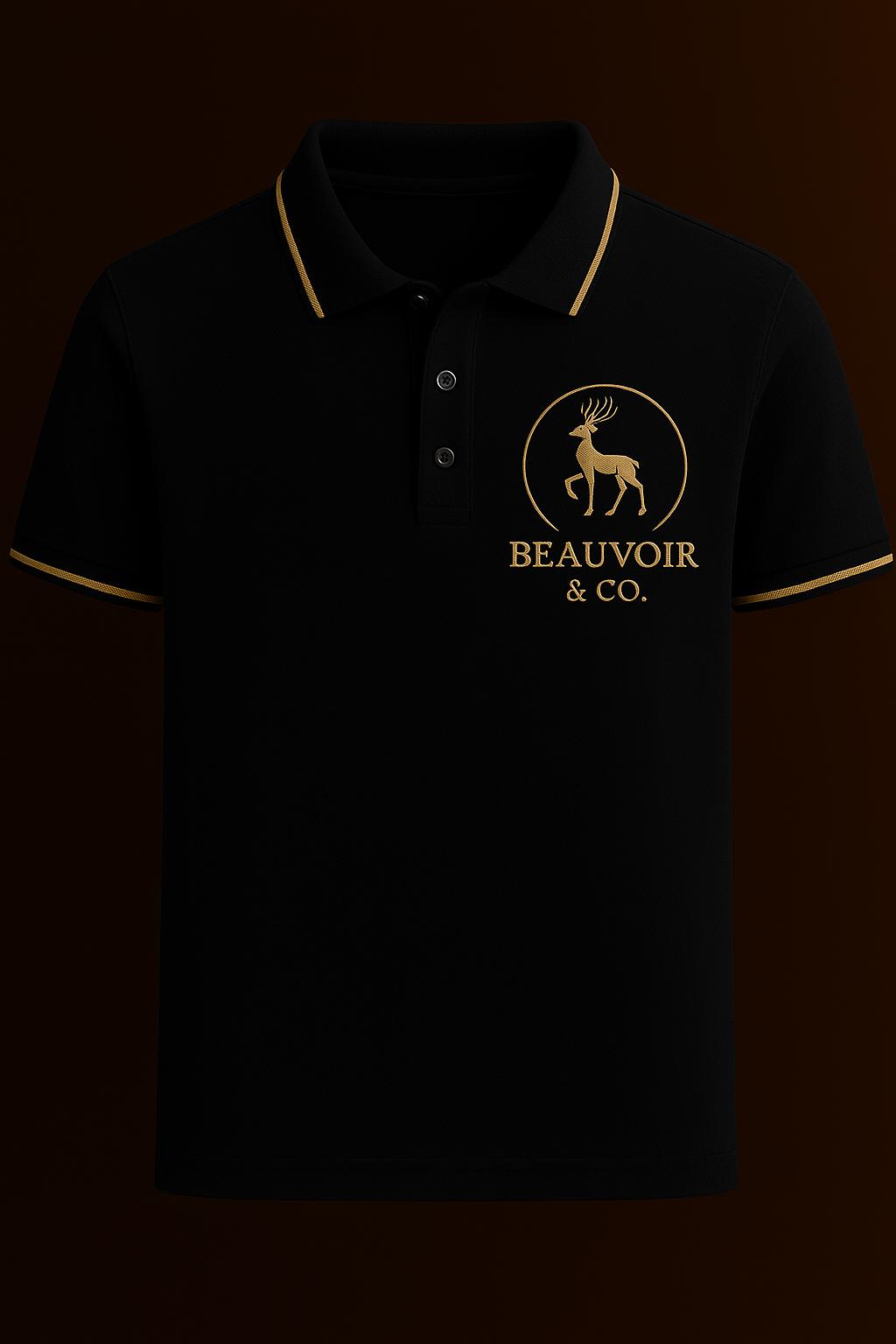 Beauvoir Crown Polo – Black and Gold Classic
