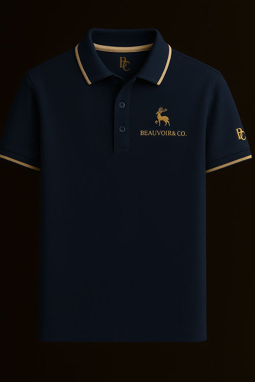 Beauvoir Crest Polo – Midnight Gold Edition